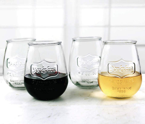 Circleware Yorkshire Set of 4 Clear 20oz. Stemless Wine Glasses