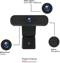 Centon OTM OB-AKK Basics 360-Degree HD USB Webcam w/ Mic.