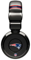 iHip NFH26NEP NFL New England Patriots Black DJ Headphone w/In-Line Mic/Volume