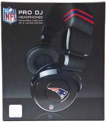 iHip NFH26NEP NFL New England Patriots Black DJ Headphone w/In-Line Mic/Volume