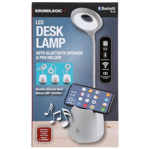 SoundLogic XT DSLS-6/1826 Desk Lamp w/ Bluetooth Speaker & Smartphone/Pen Holder