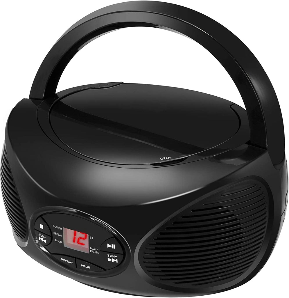GPX BCB119B Portable Wireless Bluetooth FM Radio CD Player Boombox