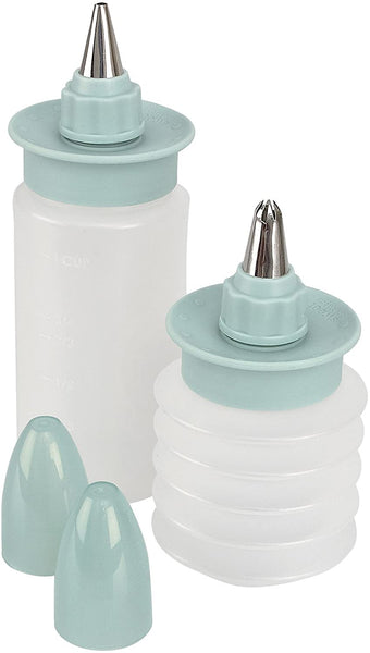 Sweet Creations Decorating Bottles w/ Stainless Steel Frosting Tips 2-Pack