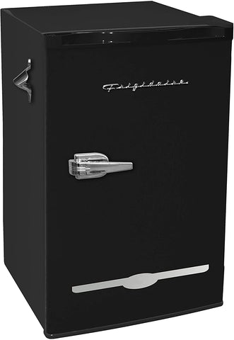 Frigidaire Retro EFR376 3.2 cu ft Mini Bar Fridge w/ Side Bottle Opener - Black