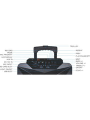 Naxa NDS-1511 15" Wireless Bluetooth Portable Karaoke Subwoofer Speaker w/ Mic & Remote Control