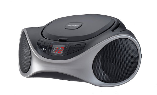 Sylvania SRCD1063BT Bluetooth Portable CD Radio Boombox - Graphite