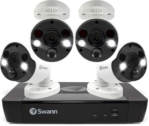 Swann Pro 4K Ultra HD 8 Channel 2TB Hard Drive 4 Heat & Motion Detection IP Security Cameras