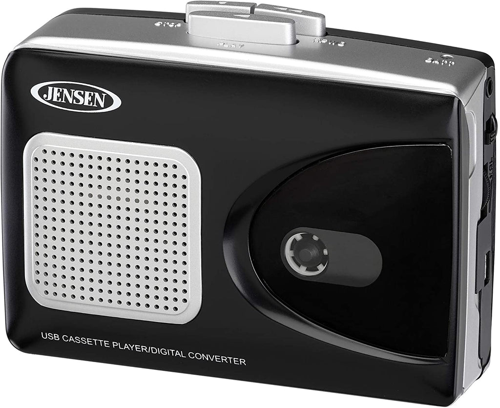 Jensen SCR-90 Stereo USB Cassette Player with Built-in Speaker and Encoding to Computer