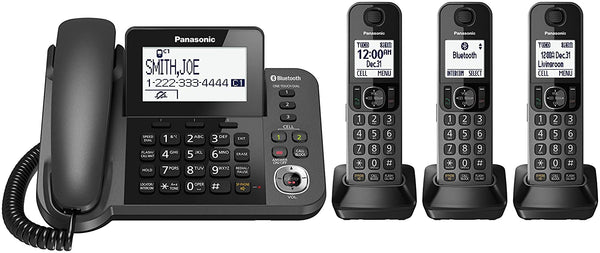 Panasonic  KX-TGF383M Link2Cell Bluetooth Corded / Cordless Phone and Answering Machine with 3 Cordless Handsets