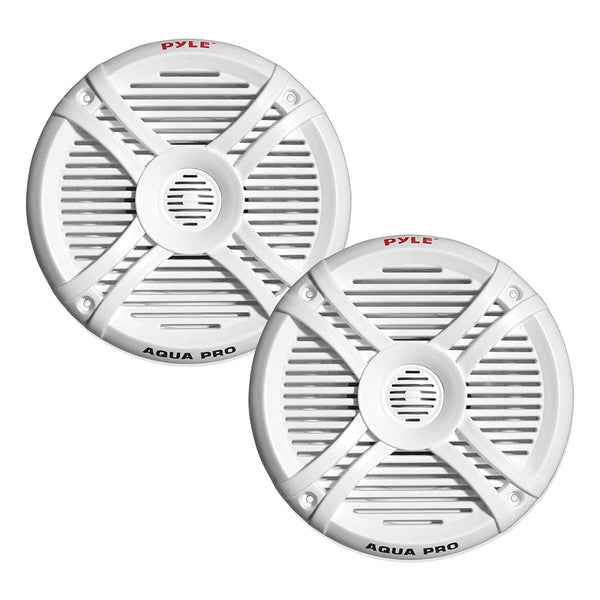 Pyle PLMRX67 Dual  6.5" 250W 2-Way Marine Speakers Pair - White