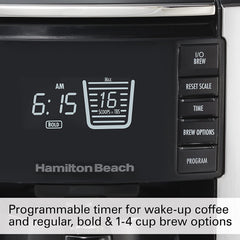 Hamilton Beach 45300 TruCount 12-Cup Coffee Maker with Built-In Scale - Black