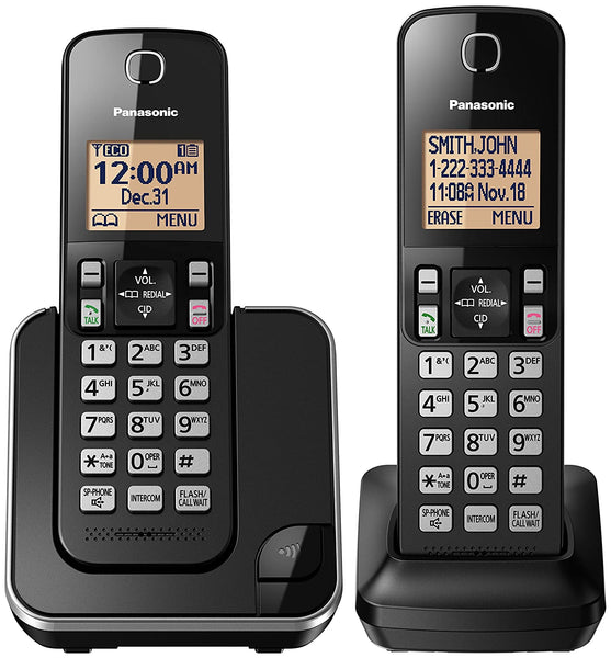 Panasonic KX-TGC352B Expandable Cordless Phone with Amber Backlit Display - 2 Handsets