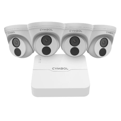 Cymbol IPKIT8-4-1TB 8-Cannel IP POE Kit w/NVR + 2MP Turret Cameras 30m IR
