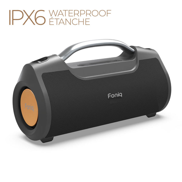 Foniq Audio Apollo Boombox Style Bluetooth Wireless Speaker IPX6 Water Resistant