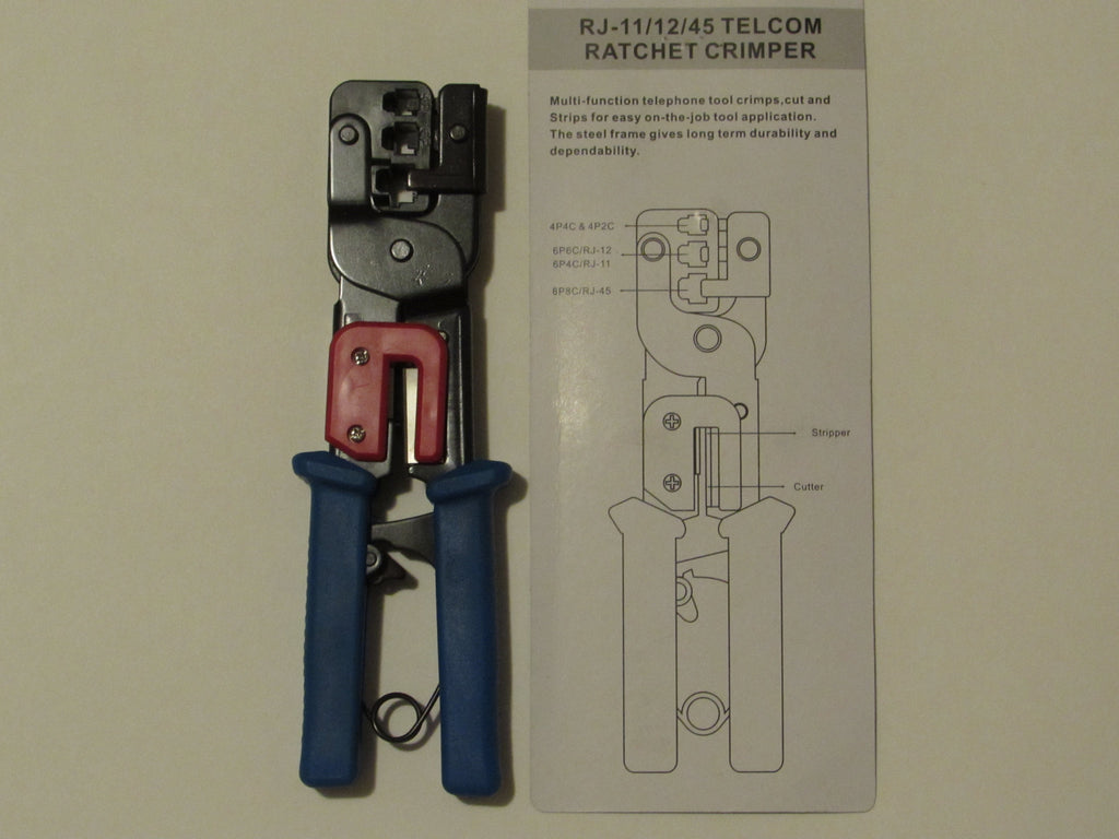 Ratchet Crimp Tool RJ11, RJ12, RJ45 Network Crimping Tool Cable Wire Stripper