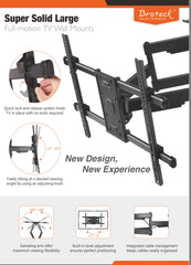 Super Solid Dual Arm Large Full Motion TV Wall Mount 37"-90" LED,LCD Curved &Flat Panel TV's