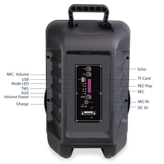 Naxa NDS-1231 Portable 12″ Bluetooth Karaoke Party Speaker w/ Disco Light, Mic & Remote Control