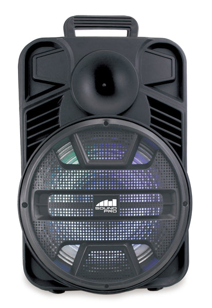 Naxa NDS-8004 Portable 8″ Bluetooth Karaoke Speaker w/ LED Lighting Effects - Black/Gray