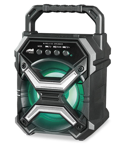 Naxa NDS-3000 Portable 3″ Bluetooth Karaoke Speaker & Disco Light - Black/Silver