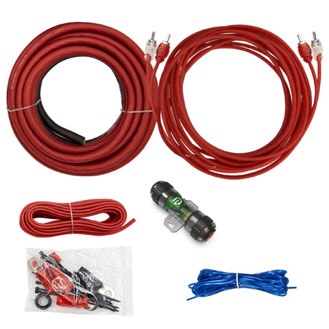 Raptor R3A4 4 Gauge 4 AWG Amplifier Kit w/ 17' RCA Cable