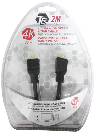 2M / 6.6′ TES ULTRA HIGH SPEED 4K HDMI V2.0 CABLE with ETHERNET