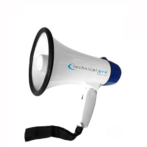 Technical Pro MPH15 Lightweight  Portable Megaphone Bullhorn w/Strap & Siren