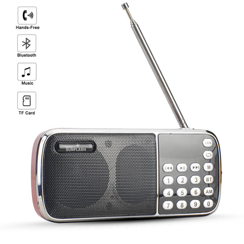 Digital Sunflash Z-135 Wireless Rechargeable Mini AM/FM Radio w/ Bluetooth +USB/SD/AUX