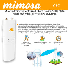 Mimosa C5c Connectorized Client Radio with PoE