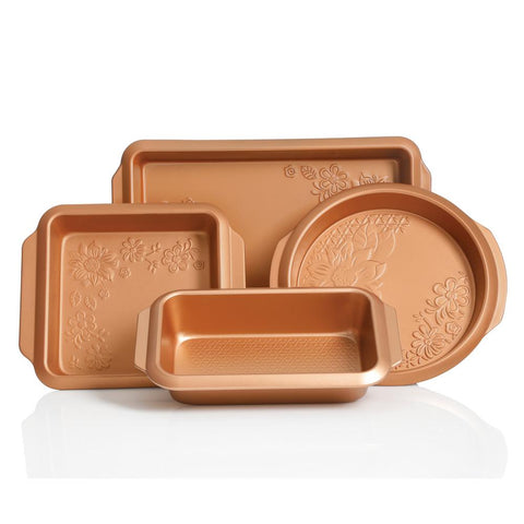 Gibson Home Richmound 4-Piece Nonstick Heavy Gauge Carbon Steel Bakeware Set - Copper