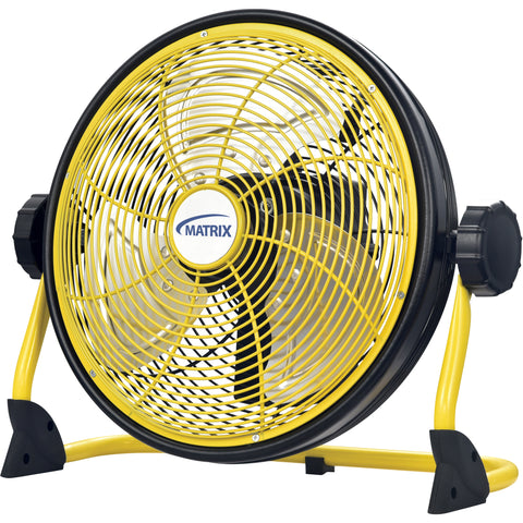 Matrix EA828 12-Inch 3 Speed Rechargeable Indoor/Outdoor Floor Fan With USB Port - Yellow