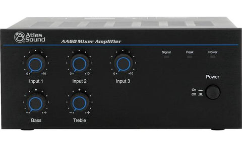 AtlasIED AA60 60W 3 Input Channel Mixer Amplifier