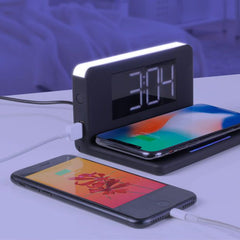 Aluratek ABQC03F Qi Wireless Charging Alarm Clock with Nightlight