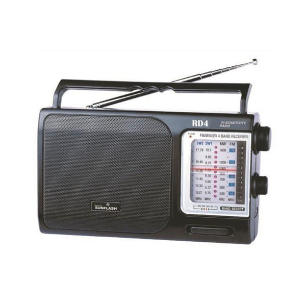 Sunflash 4 Band Portable Radio RD4 AM FM Radio with Shortwave SW1 SW2